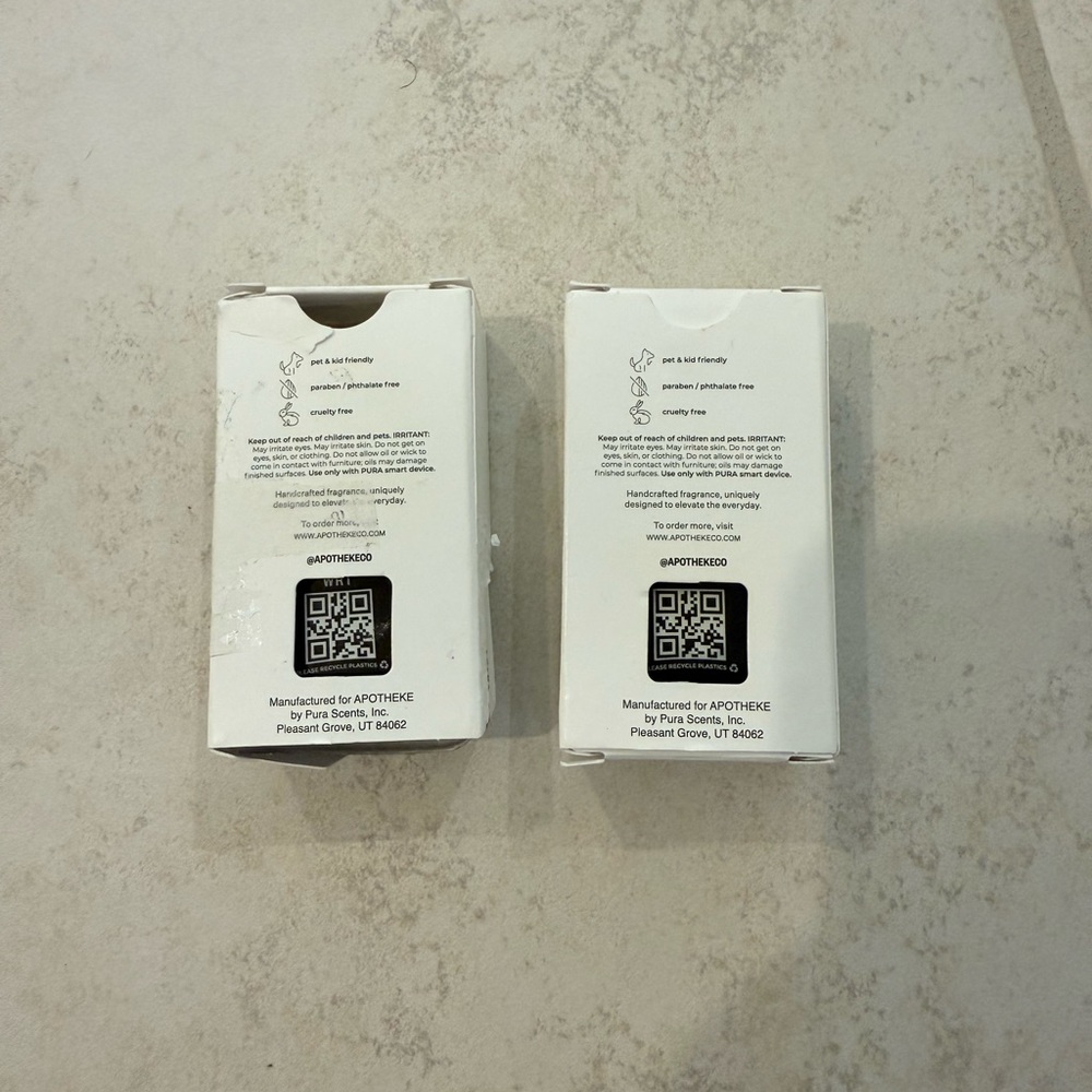 (2) APOTHEKE FOR PURA FRAGRANCE REFILL CHARCOAL NWT - Picture 2 of 2